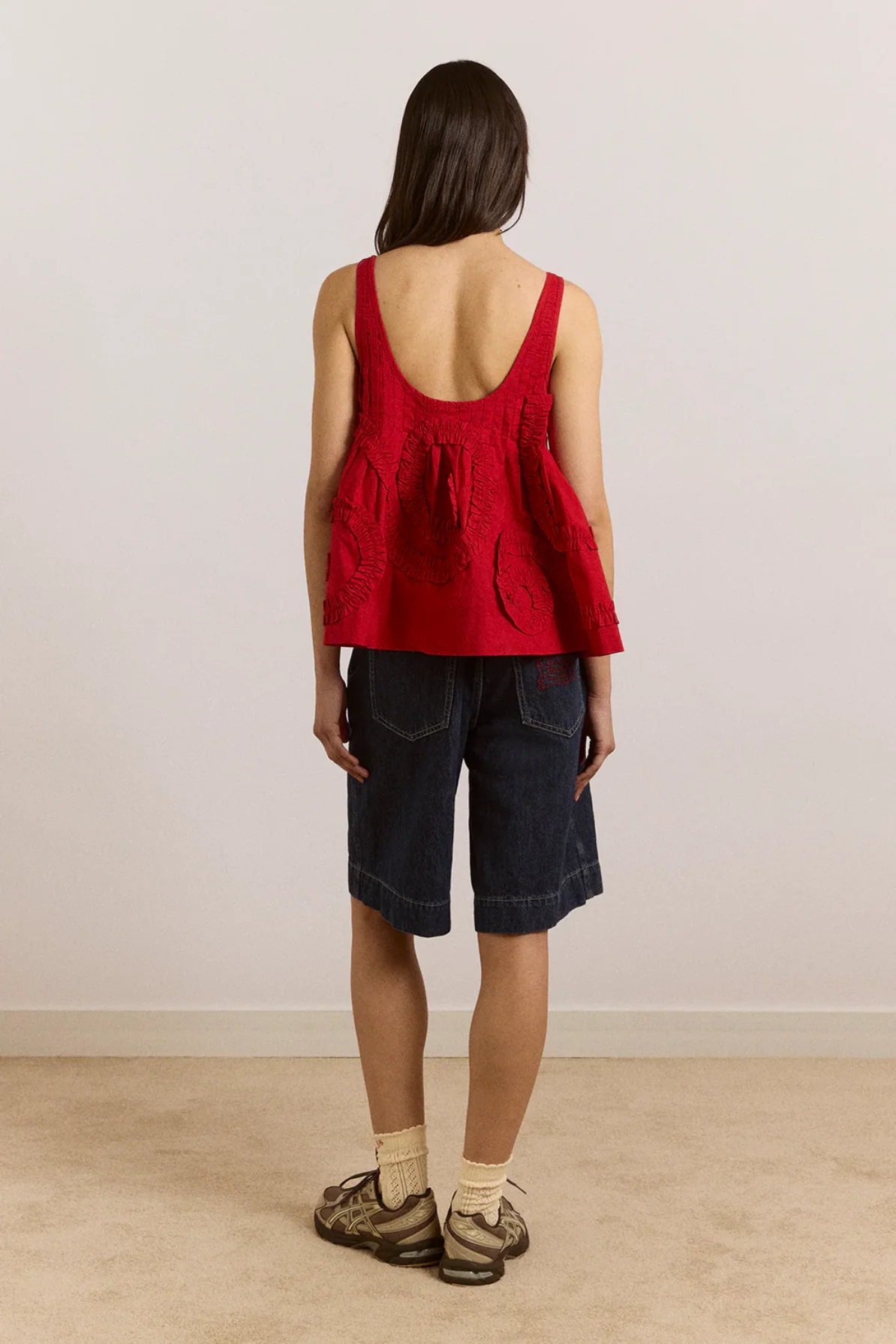 Stella Ruffle Cami - Red - Image 3