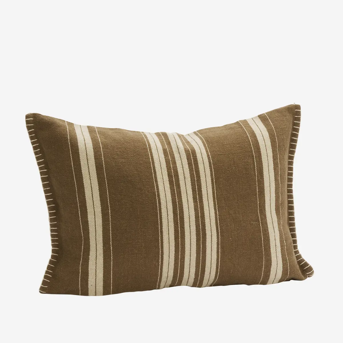 Striped Cushion Cover and Filler - Tapenade & Off White