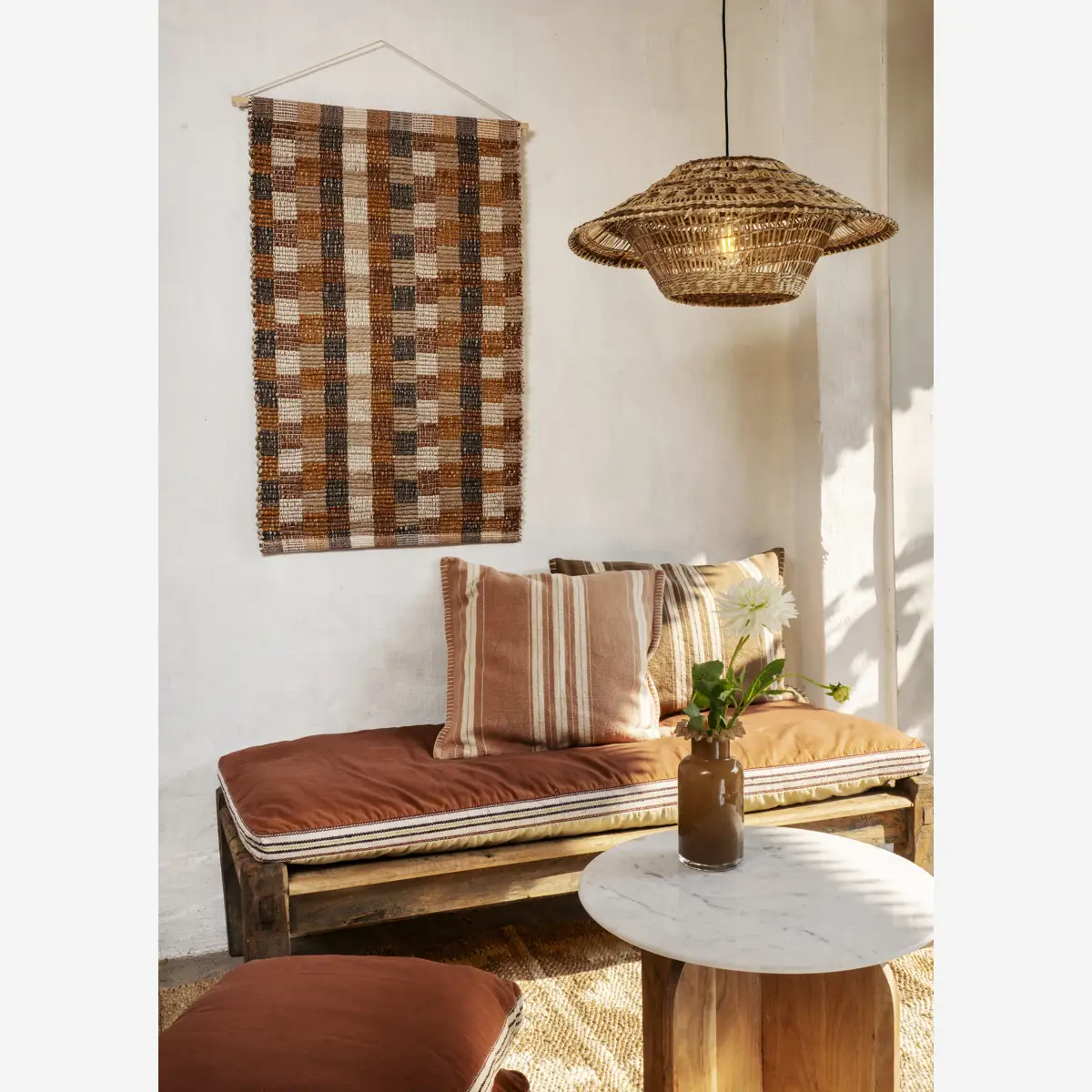 Striped Cushion Cover and Filler - Tapenade & Off White - Image 2