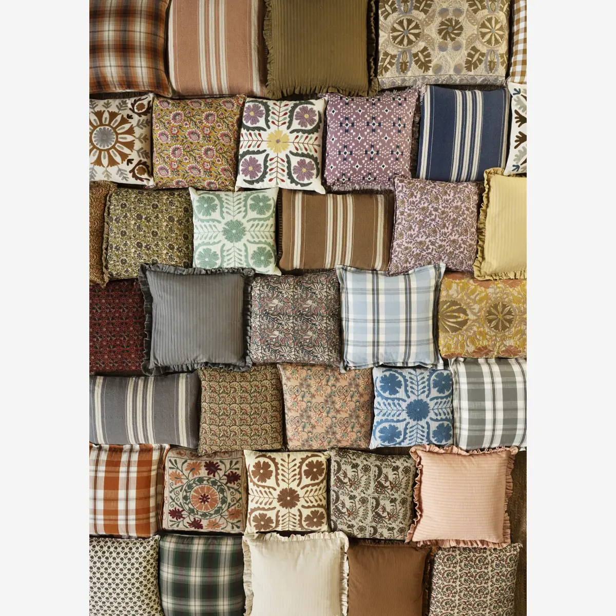 Striped Cushion Cover and Filler - Tapenade & Off White - Image 3